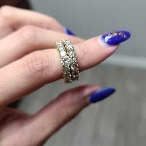 14K Gold 0.97 Carat 2 Set Vintage Diamond Ring